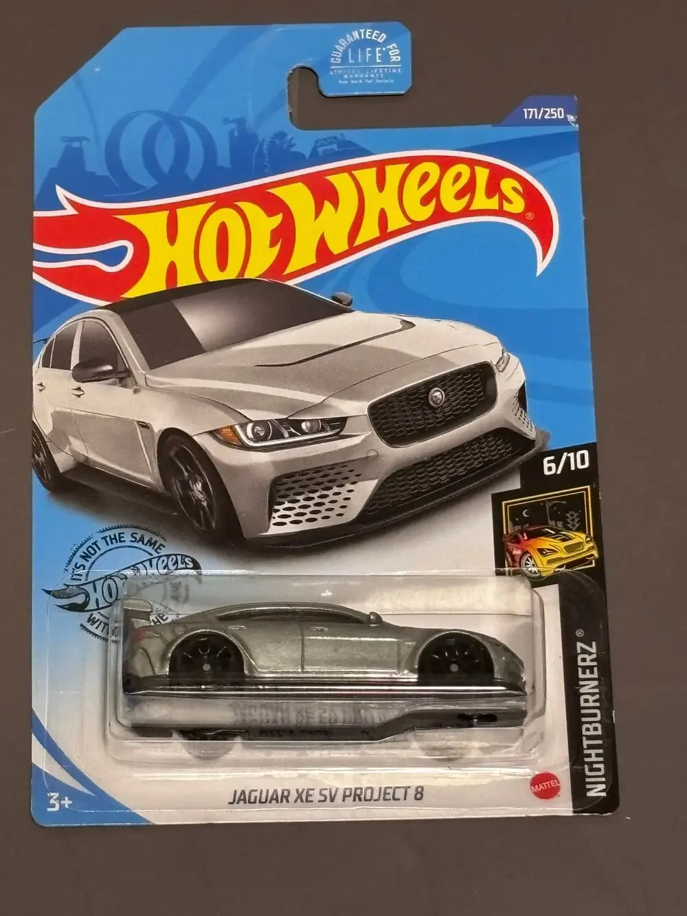 Hot Wheels Jaguar XE SV Project 8 Silver # 171/250 Nightburnerz # 6/10 New 2020